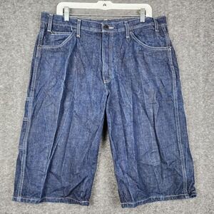Genuine Dickies Carpenter Shorts Mens 36 Blue Denim Indigo Utility Workwear